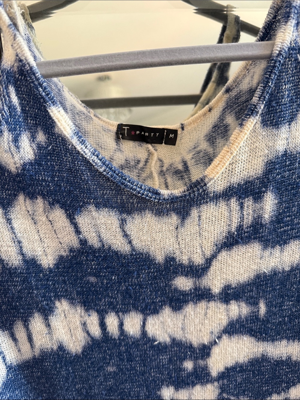 T Party Fashion Blue & White Tie-Dye Crewneck Sweater - women